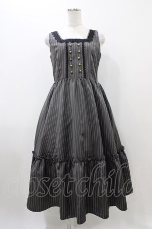 画像: m petit by misako / TT*AOKストライプジャンパースカート L グレー H-25-10-29-032-LO-OP-NS-ZH