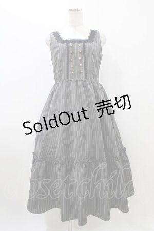 画像: m petit by misako / TT*AOKストライプジャンパースカート L グレー H-25-10-29-032-LO-OP-NS-ZH