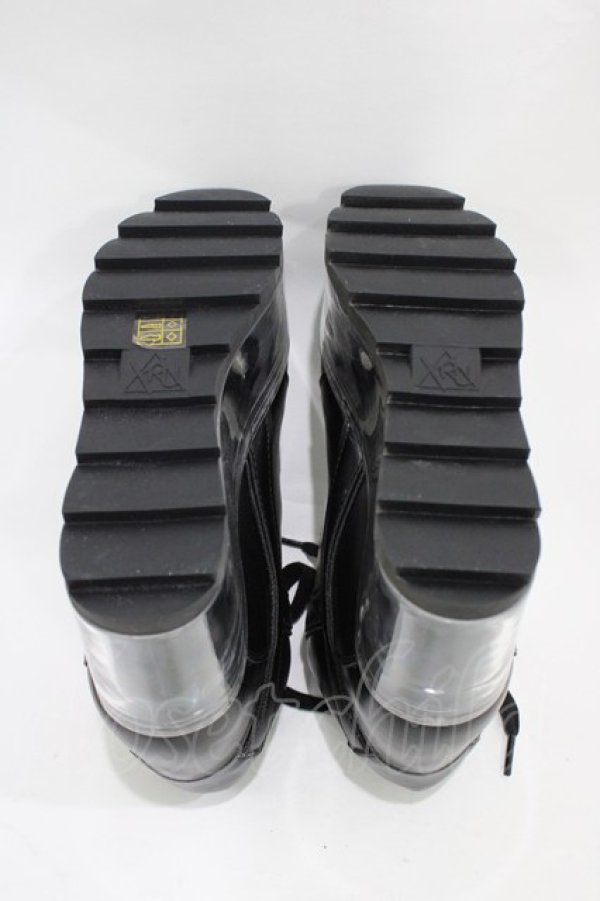 画像3: YRU / Qloud Qozmo Black Platform Sneakers 23.0cm ブラック H-25-10-30-045-PU-SH-KB-ZH (3)