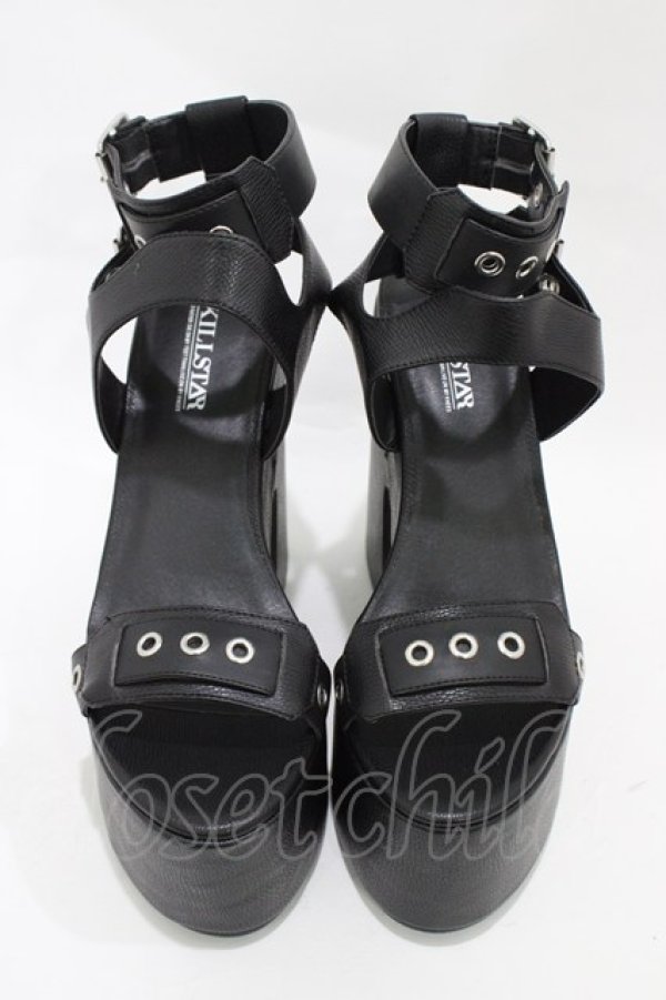 画像1: KILL STAR / GARNET SANDALS UK7(約25cm) ブラック H-25-10-30-046-SL-SH-KB-ZH (1)