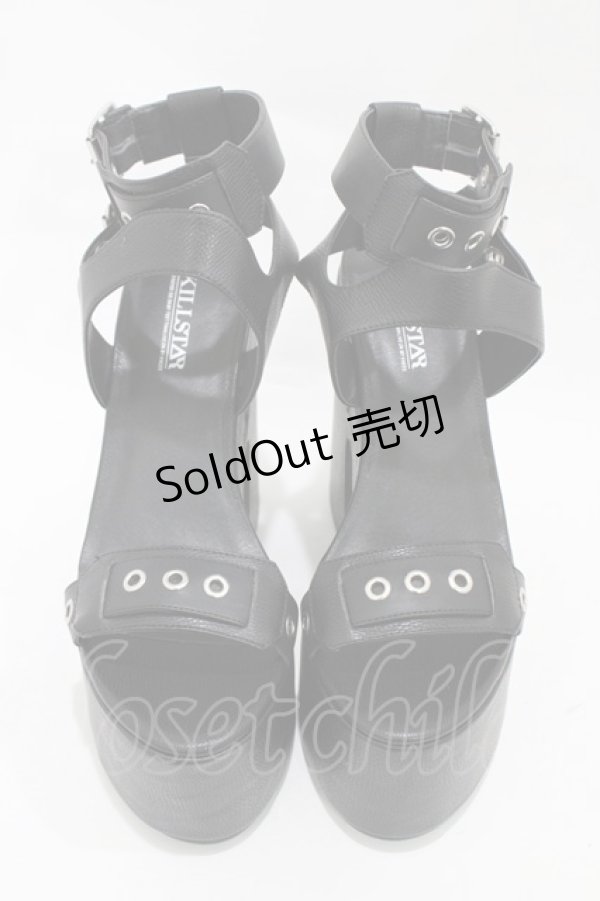 画像1: 【SALE】KILL STAR / GARNET SANDALS UK7(約25cm) ブラック H-25-10-30-046-SL-SH-KB-ZT-K005 (1)