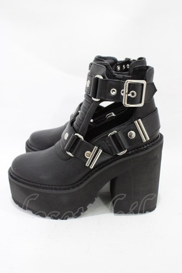 画像2: KILL STAR / Electra Cut-Out Heels UK3(約22〜22.5cm) ブラック H-25-10-30-005-SL-SH-KB-ZH (2)