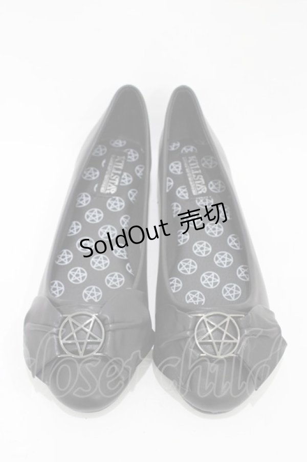 画像1: KILL STAR / EVIL YN FLAT PUMPS UK9(約27.5cm) ブラック H-25-10-30-006-SL-SH-KB-ZH (1)