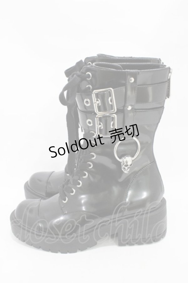 画像2: KILL STAR / BONES COMBAT BOOTS UK4(約23cm) ブラック H-25-10-30-003-SL-SH-KB-ZI (2)