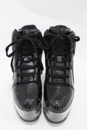 画像: YRU / Qloud Qozmo Black Platform Sneakers 23.0cm ブラック H-25-10-30-045-PU-SH-KB-ZH
