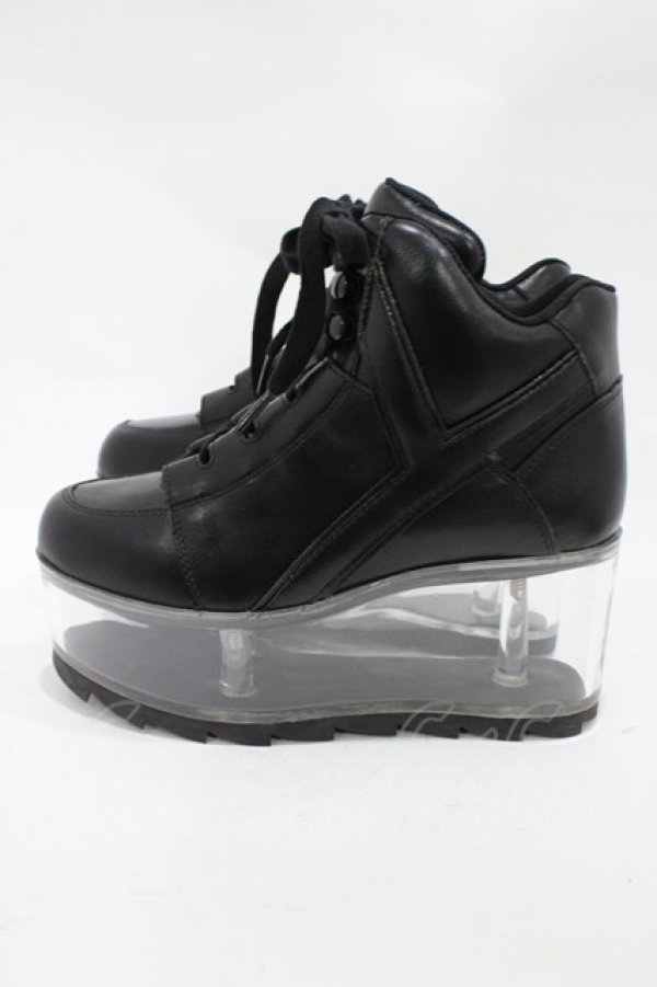 画像2: YRU / Qloud Qozmo Black Platform Sneakers 23.0cm ブラック H-25-10-30-045-PU-SH-KB-ZH (2)