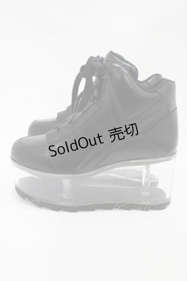 画像2: YRU / Qloud Qozmo Black Platform Sneakers 23.0cm ブラック H-25-10-30-045-PU-SH-KB-ZS (2)