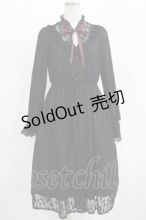 画像: Amavel / Antique Laceミドルワンピース Free ブラック H-25-11-01-030-CA-OP-NS-ZH