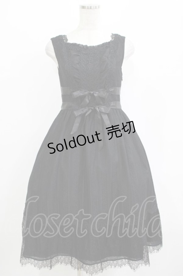 画像1: axes femme kawaii / 総レースノースリーブワンピース M ブラック H-25-11-01-032-AX-OP-NS-ZH (1)