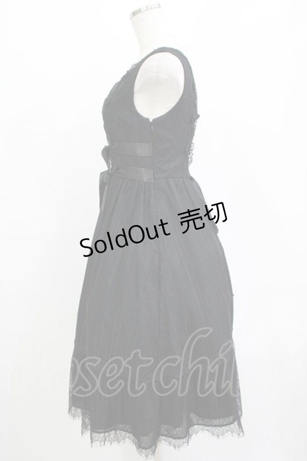画像2: axes femme kawaii / 総レースノースリーブワンピース M ブラック H-25-11-01-032-AX-OP-NS-ZH (2)