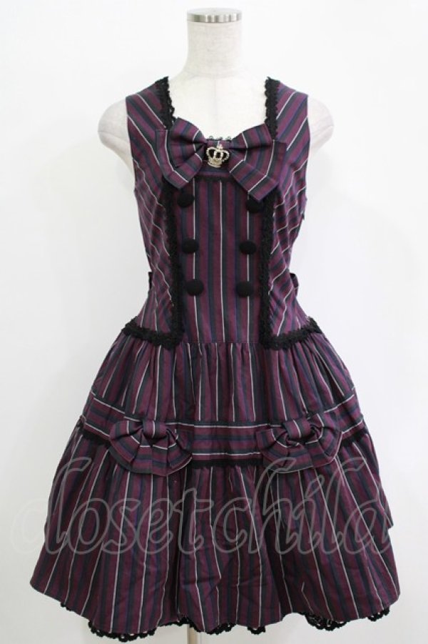 画像1: BABY,THE STARS SHINE BRIGHT / レジメンタルクラウンジャンパースカート Free パープル H-25-11-01-036-BA-OP-NS-ZH (1)