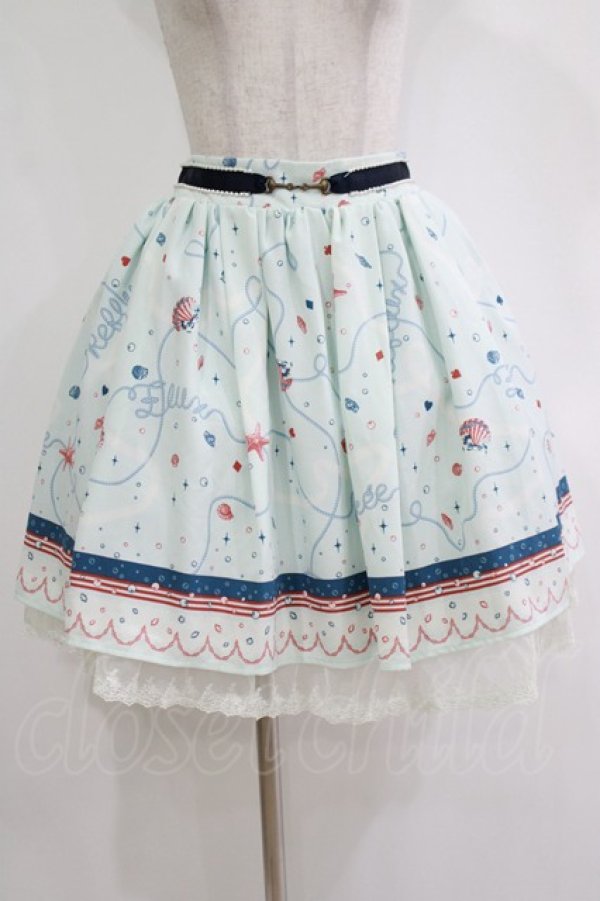 画像1: axes femme / シェルプリントスカート M サックス H-25-11-01-037-AX-SK-NS-ZH (1)