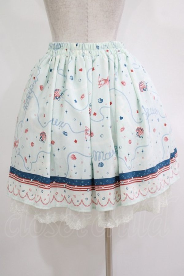 画像3: axes femme / シェルプリントスカート M サックス H-25-11-01-037-AX-SK-NS-ZH (3)