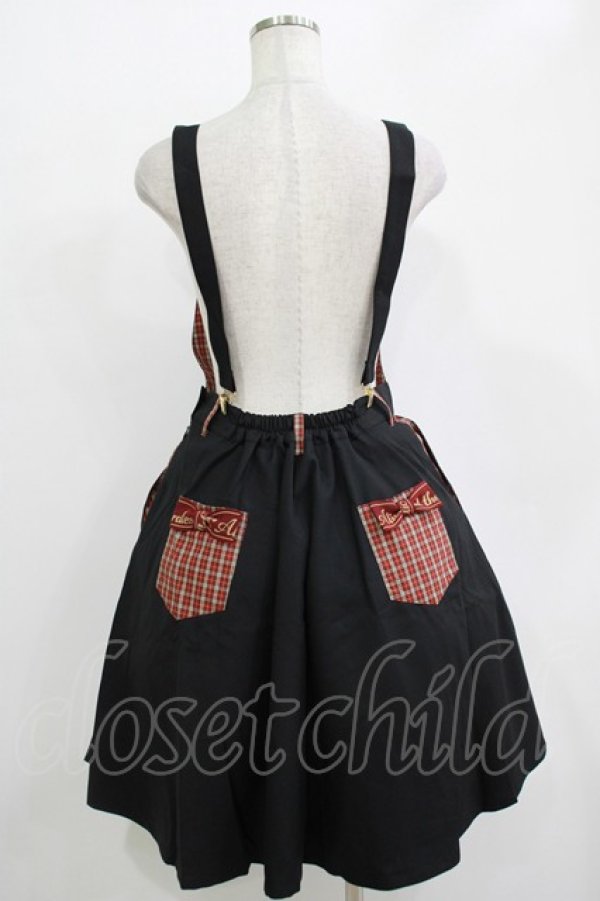 画像3: ALICE and the PIRATES / クリスのもこもこワッペンサロペットスカート Free ブラック H-25-11-01-038-PA-OP-NS-ZH (3)