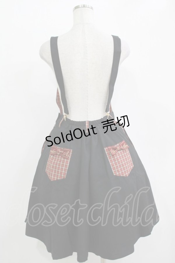 画像3: ALICE and the PIRATES / クリスのもこもこワッペンサロペットスカート Free ブラック H-25-11-01-038-PA-OP-NS-ZH (3)