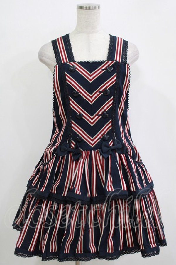 画像1: BABY,THE STARS SHINE BRIGHT / ブリテッシュレジメンタルサロペット Free ネイビー H-25-11-01-039-BA-OP-NS-ZH (1)