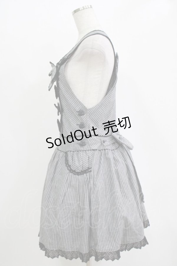 画像2: BABY,THE STARS SHINE BRIGHT / ストライプサロペット Free グレー H-25-11-01-040-BA-OP-NS-ZH (2)