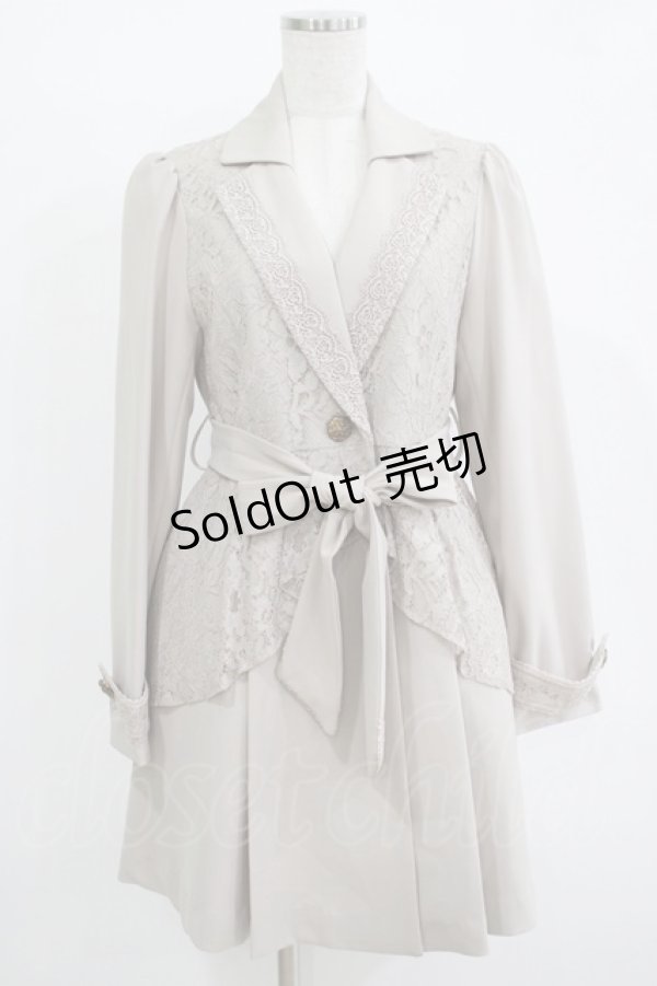 画像1: axes femme / レース重ねクラシックコート M ベージュ H-25-11-01-041-AX-CO-NS-ZH (1)