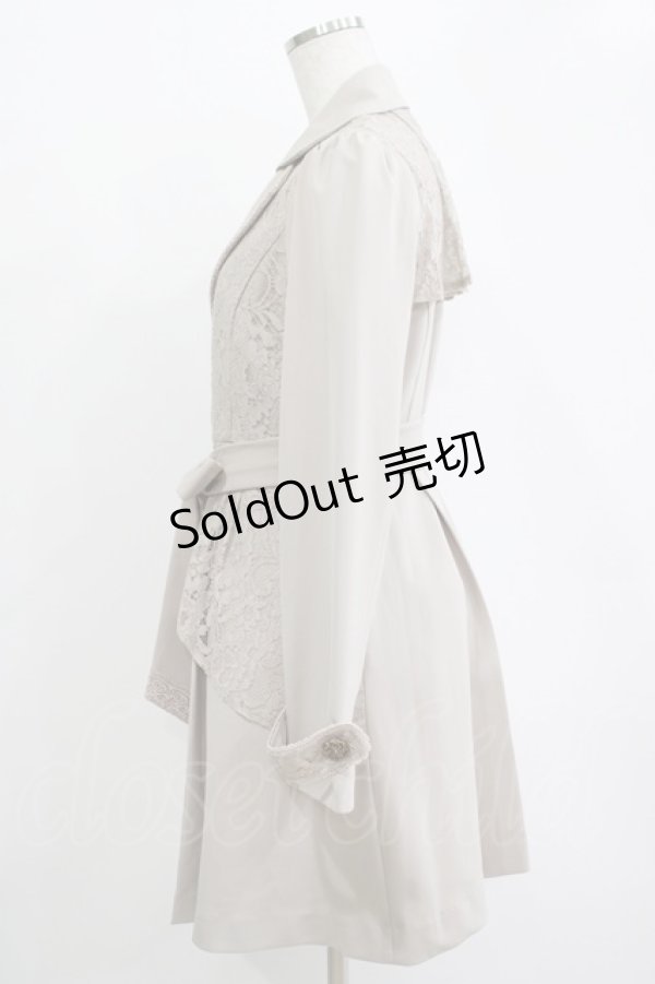 画像2: axes femme / レース重ねクラシックコート M ベージュ H-25-11-01-041-AX-CO-NS-ZH (2)