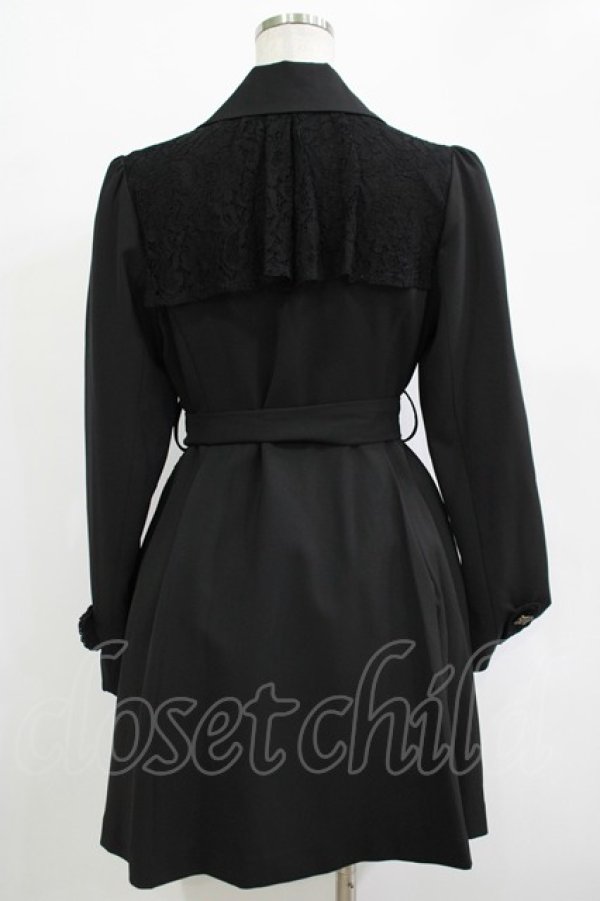 画像3: axes femme / レース重ねクラシックコート M ブラック H-25-11-01-042-AX-CO-NS-ZH (3)