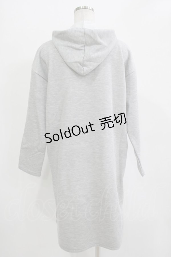 画像3: LIEF / ロゴプリントパーカーワンピース Free グレー H-25-11-01-043-LO-OP-NS-ZH (3)