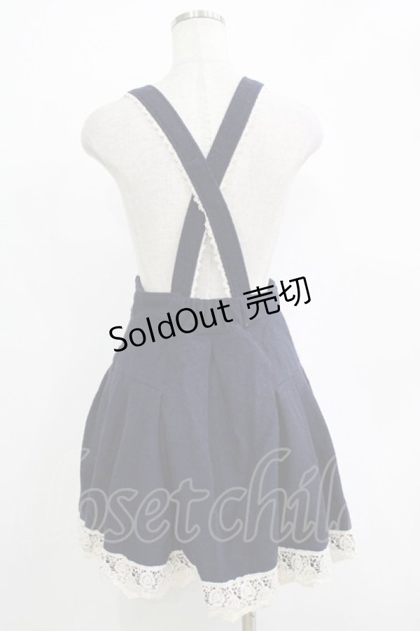 画像3: LIZ LISA / リボンポケットジャンパースカート Free ネイビー H-25-11-01-044-LO-OP-NS-ZH (3)