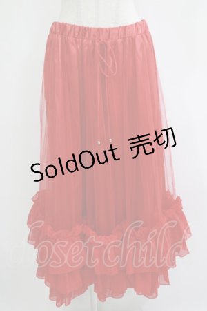 画像: Miss Danger（海外ロリータブランド） / チュールロングペチコート Free レッド H-25-11-01-050-PU-SK-NS-ZH