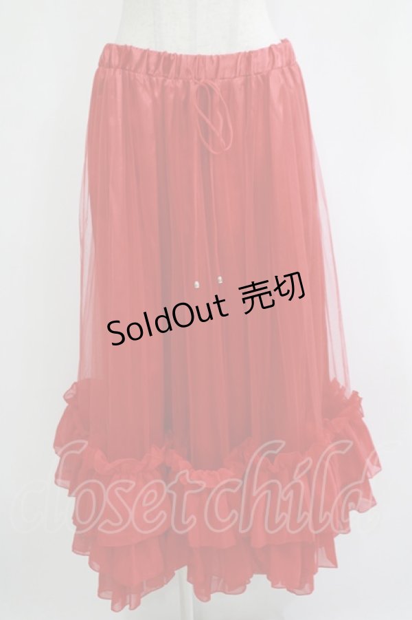 画像1: Miss Danger（海外ロリータブランド） / チュールロングペチコート Free レッド H-25-11-01-050-PU-SK-NS-ZH (1)
