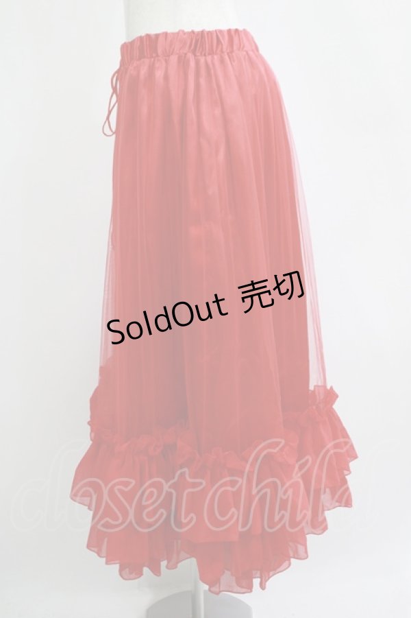 画像2: Miss Danger（海外ロリータブランド） / チュールロングペチコート Free レッド H-25-11-01-050-PU-SK-NS-ZH (2)