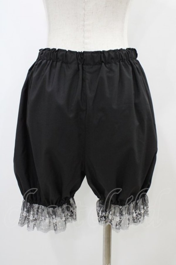 画像2: Moi-meme-Moitie / バラ十字架レースドロワーズ  黒×黒白レース H-25-11-01-1026-MO-PA-KB-ZH (2)