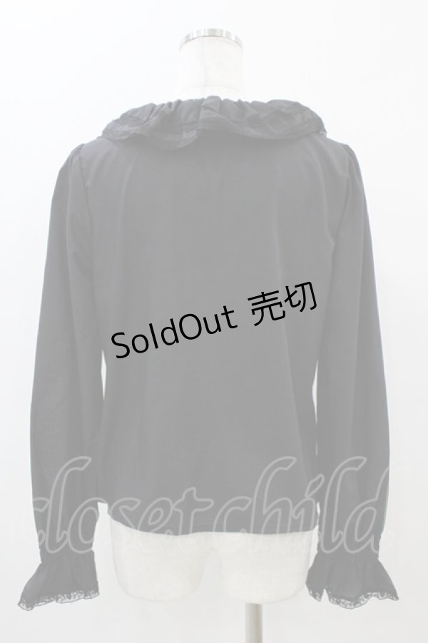 画像2: Melody BasKet / ラッフルカラーブラウス  ブラック H-25-11-01-1028-LO-BL-KB-ZH (2)