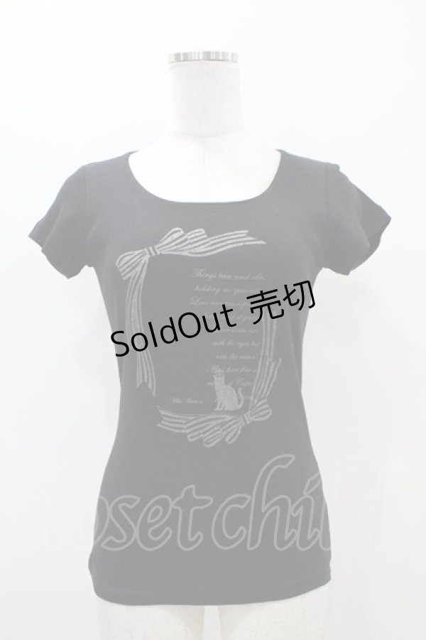 画像1: MIHO MATSUDA / ラウンド半袖T  黒 H-25-11-01-1029-GO-TO-KB-ZH (1)