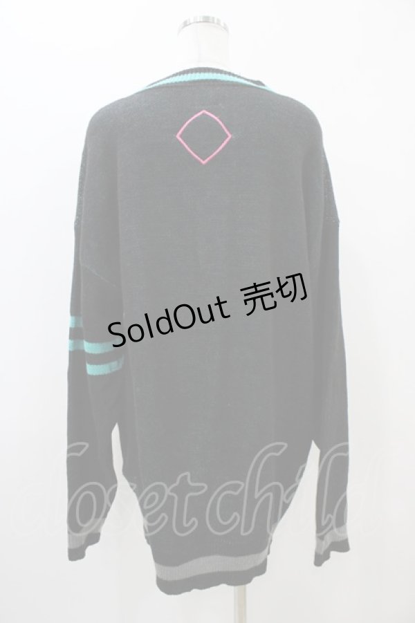 画像2: LISTEN FLAVOR / 初音ミクVネックニット  ブラック H-25-11-01-1030-PU-TO-KB-ZH (2)