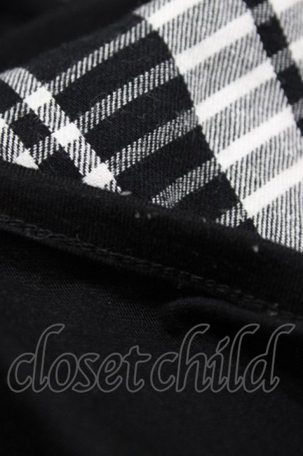 画像3: SEX POT ReVeNGe / チェック切替プリントカットソー  黒 H-25-11-01-1032-SP-TO-KB-ZH (3)