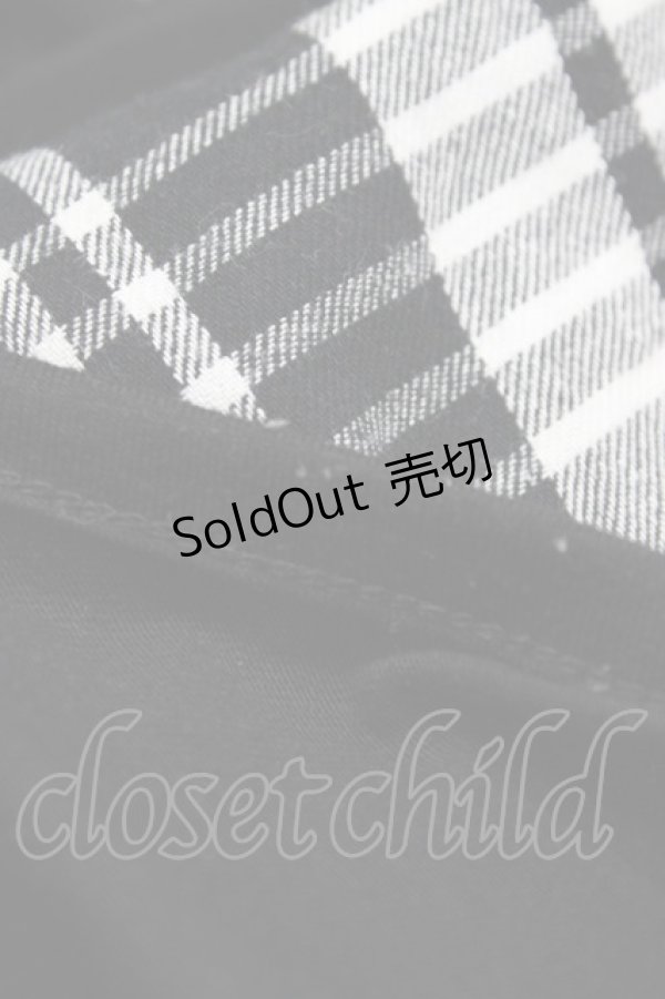 画像3: SEX POT ReVeNGe / チェック切替プリントカットソー  黒 H-25-11-01-1032-SP-TO-KB-ZT1104J (3)