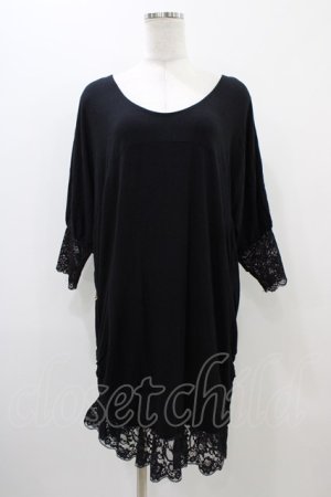 画像: Qutie Frash / リボン付きビックT  黒 H-25-11-01-1033-QU-TO-KB-ZH