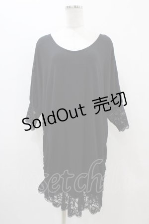 画像: Qutie Frash / リボン付きビックT  黒 H-25-11-01-1033-QU-TO-KB-ZT1104J