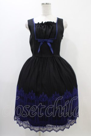 画像: Moi-meme-Moitie / 燭台エンブレムゲートジャンパースカート  黒×青 H-25-11-01-1009-MO-OP-KB-ZH