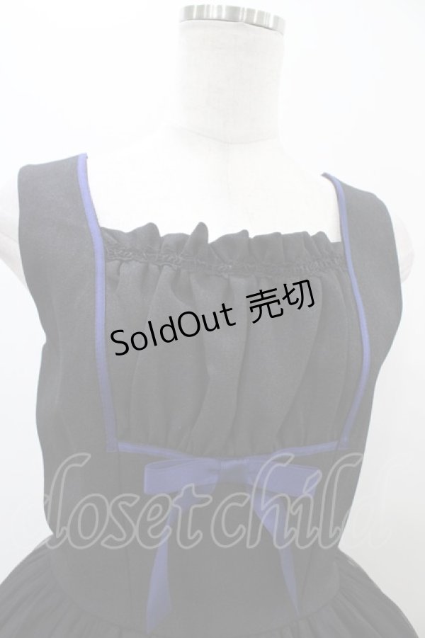 画像4: Moi-meme-Moitie / 燭台エンブレムゲートジャンパースカート  黒×青 H-25-11-01-1009-MO-OP-KB-ZH (4)