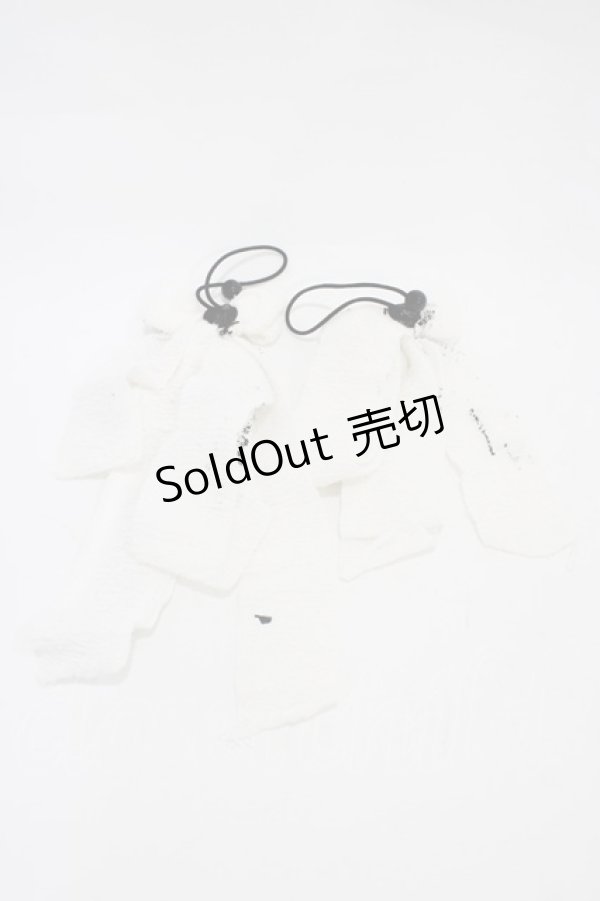 画像2: blablahospital / 包帯リボンヘアゴム  白×黒 H-25-11-01-1002-PU-ZA-KB-ZH (2)