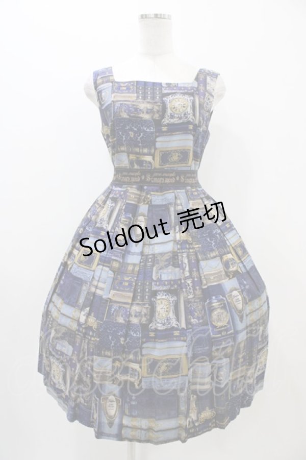 画像1: Jane Marple / British Bookshelfスクエアドレス  ネイビー H-25-11-01-1011-JM-OP-KB-ZH (1)