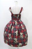 画像2: Emily Temple cute / Teddy Bear Tartanノースリーブワンピース  レッド H-25-11-01-1012-ET-OP-KB-ZH (2)