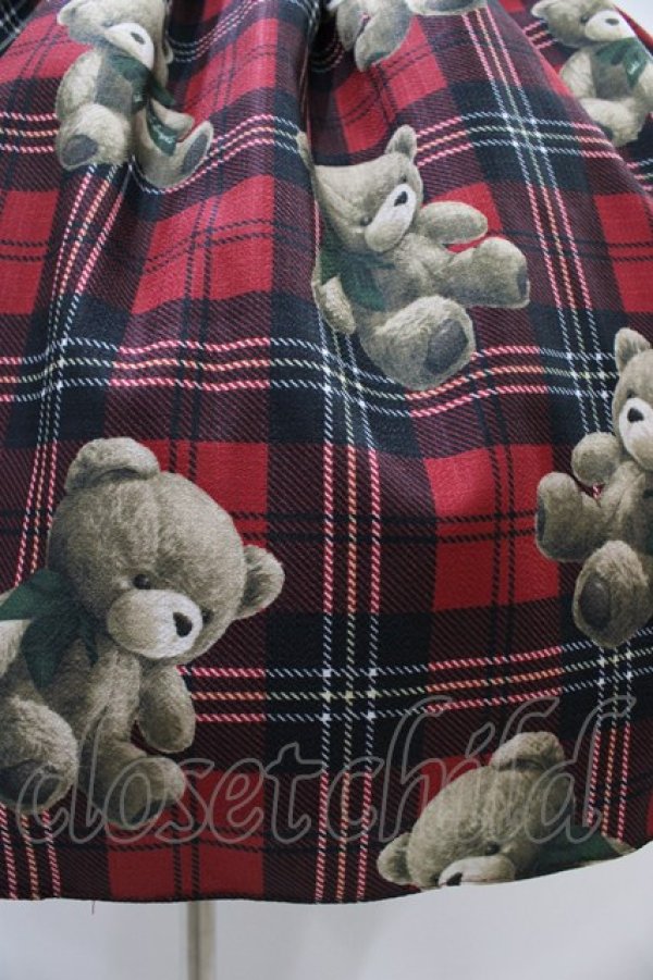 画像5: Emily Temple cute / Teddy Bear Tartanノースリーブワンピース  レッド H-25-11-01-1012-ET-OP-KB-ZH (5)
