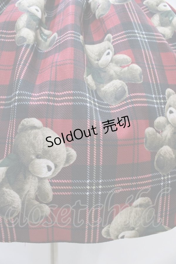 画像5: Emily Temple cute / Teddy Bear Tartanノースリーブワンピース  レッド H-25-11-01-1012-ET-OP-KB-ZH (5)