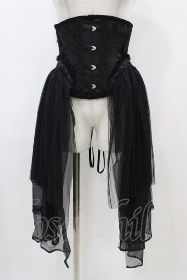 画像1: MR corset / サイドチュールコルセット  黒 H-25-11-01-1003-PU-ZA-KB-ZH (1)