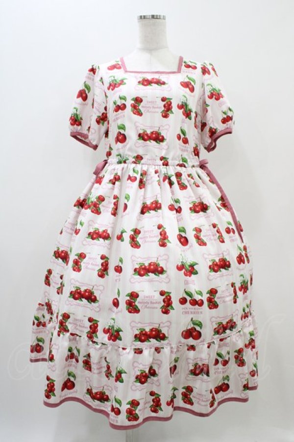 画像1: Melody BasKet / Fresh Cherryスクエアネックワンピース M ピンク H-25-11-01-1017-LO-OP-KB-ZT181 (1)