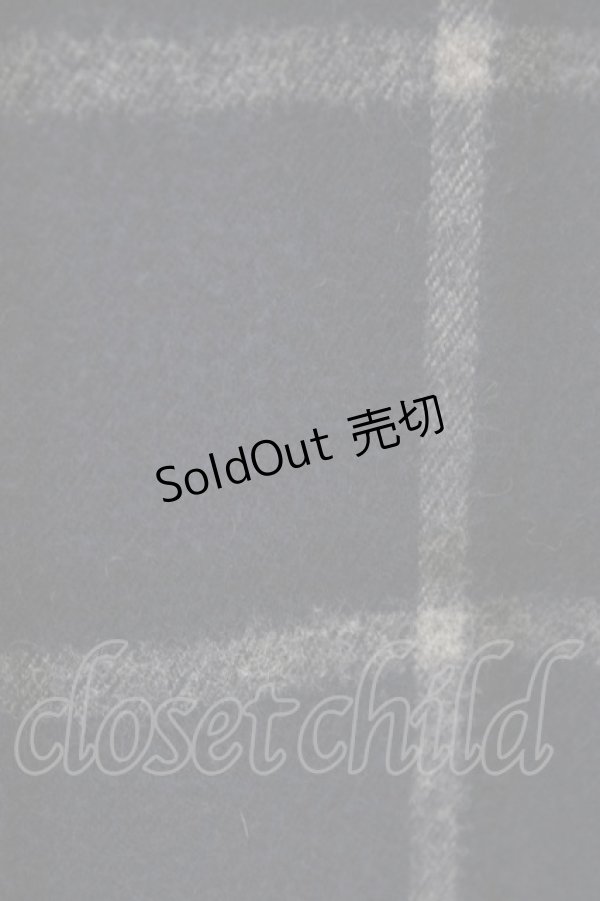 画像3: Jane Marple Dans Le Salon / アランニットとシャギーチェックのドレス  グレー×ネイビー H-25-11-01-1018-JM-OP-KB-ZH (3)