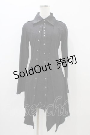 画像: Ozz Croce / 刺繍シャツワンピース  黒 H-25-11-01-1019-OO-OP-KB-ZH