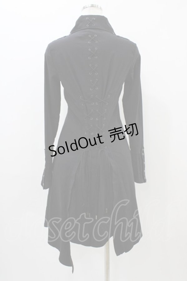 画像2: Ozz Croce / 刺繍シャツワンピース  黒 H-25-11-01-1019-OO-OP-KB-ZH (2)