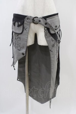 画像: Ozz Croce / ラップオーバースカート  グレー H-25-11-01-1024-OO-SK-KB-ZH